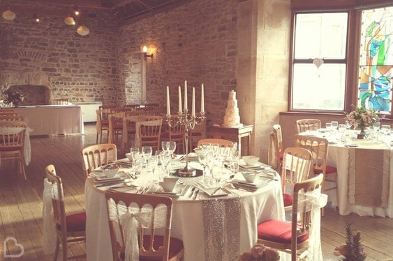 Scaplen's Court dining room ready for wedding dinner