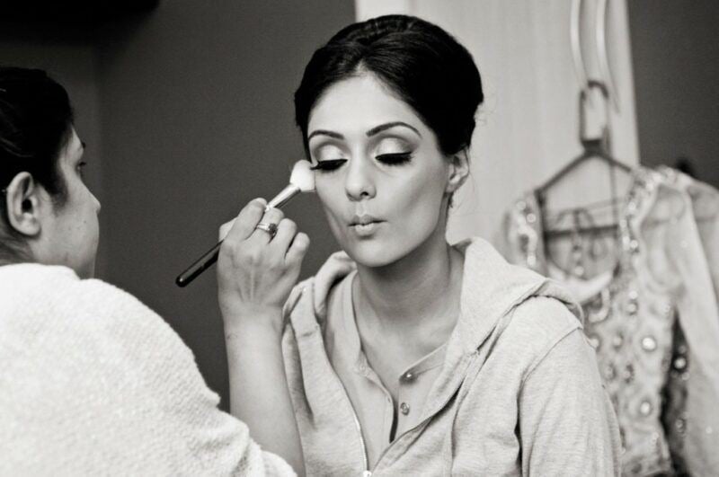 www.bridebook.co.uk bride having her make up done by artist