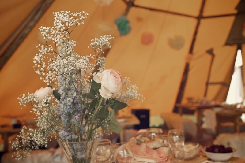 Bridebook.co.uk- wedding flower decorations at reception
