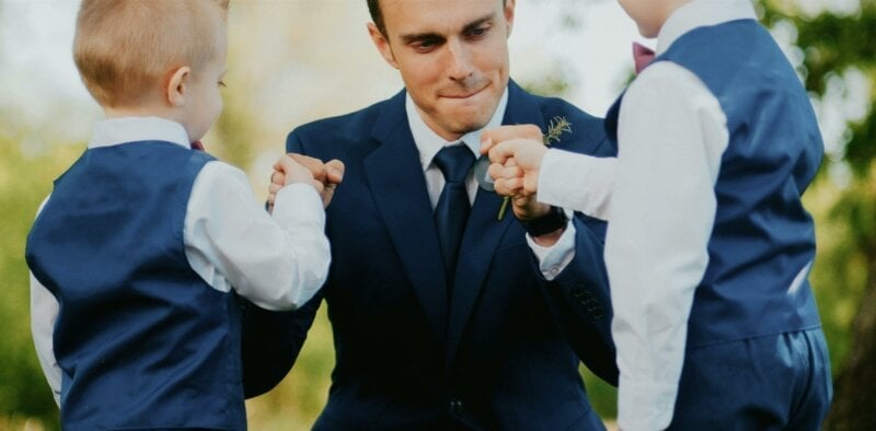 Groom and two page boys