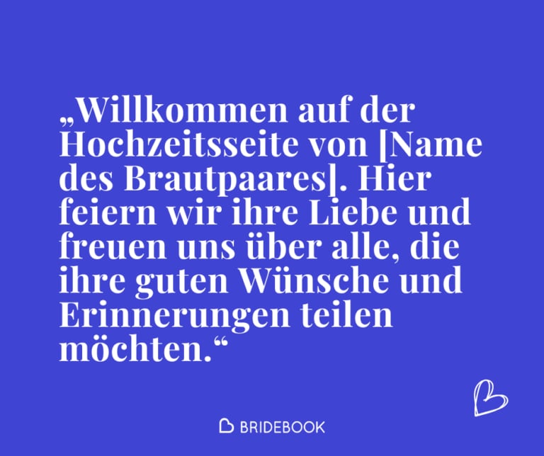 Texte für virtuelle Hochzeitsseiten - Idee
