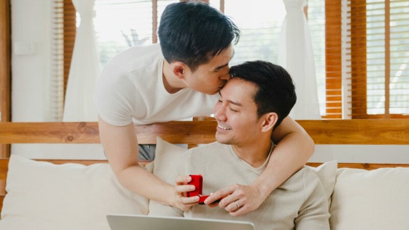 Two men engaged