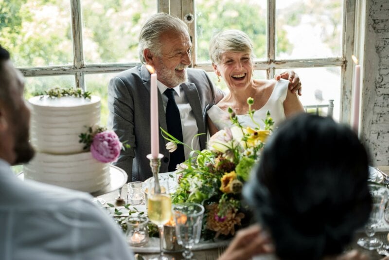 Married couple laughing
