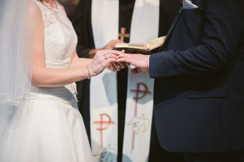 Priest marrying a couple