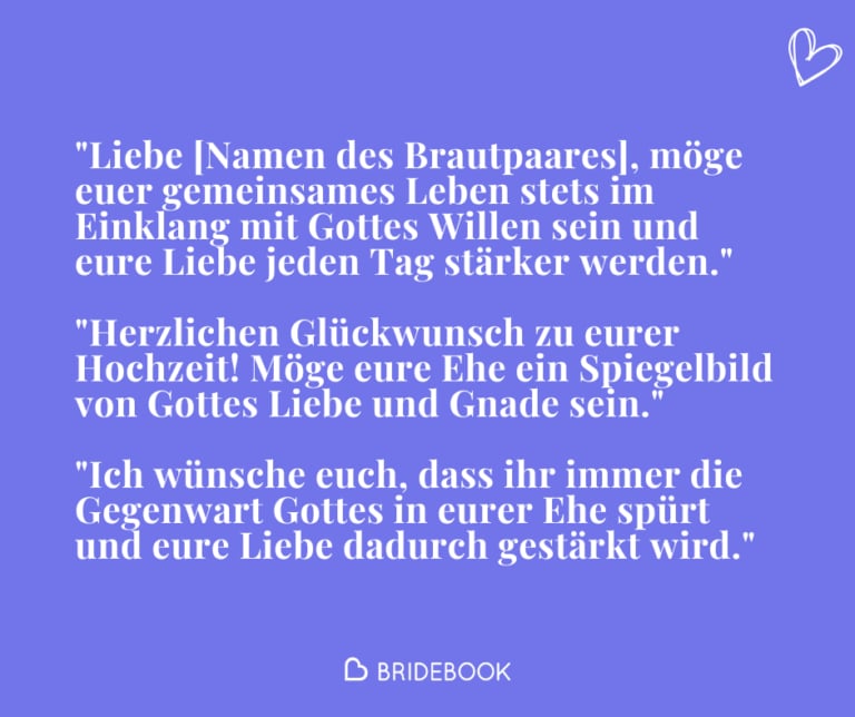 Beispieltexte für persönliche spirituelle Glückwünsche zur Hochzeit