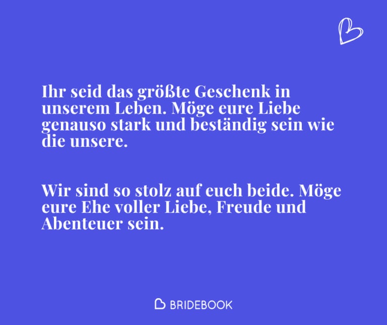 Beispieltexte für Hochzeitssprüche von Eltern ins Gästebuch