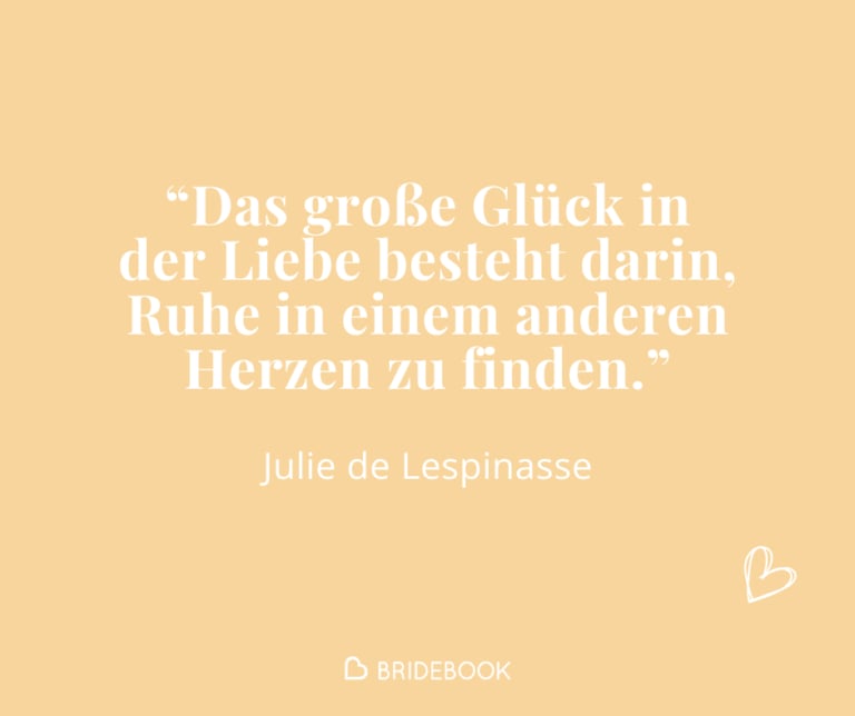 Zitatkarte mit Hochzeitszitat von Julie de Lespinasse fürs Gästebuch