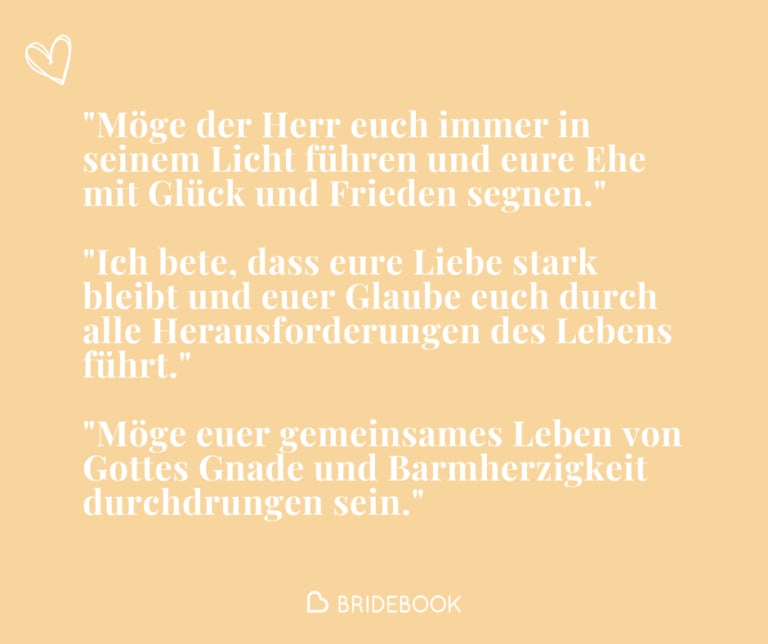 Beispieltexte für Gebete und Segenswünsche zur Hochzeit