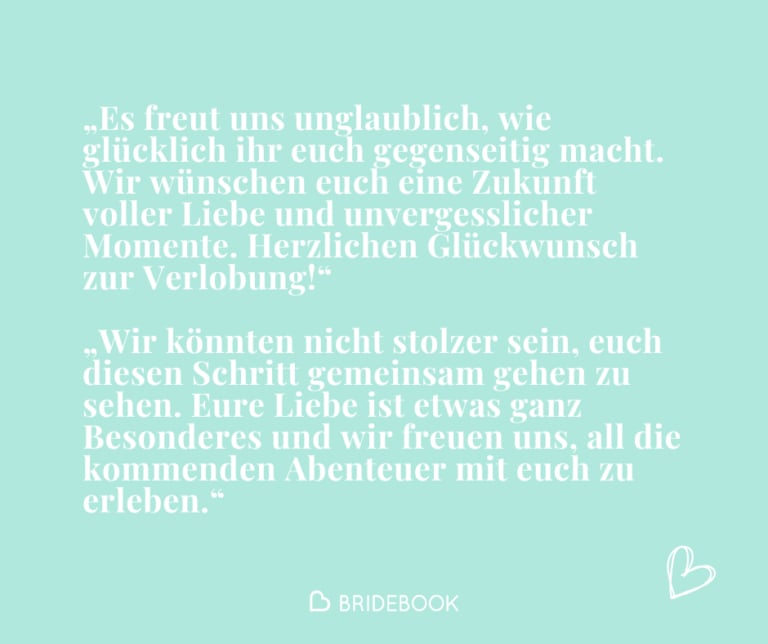 Beispiele für Glückwünsche zur Verlobung von Eltern