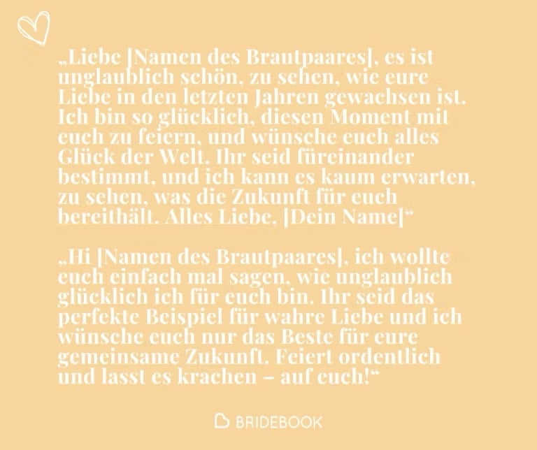 Ideen für Glückwunschtexte zur Hochzeit in Videobotschaften