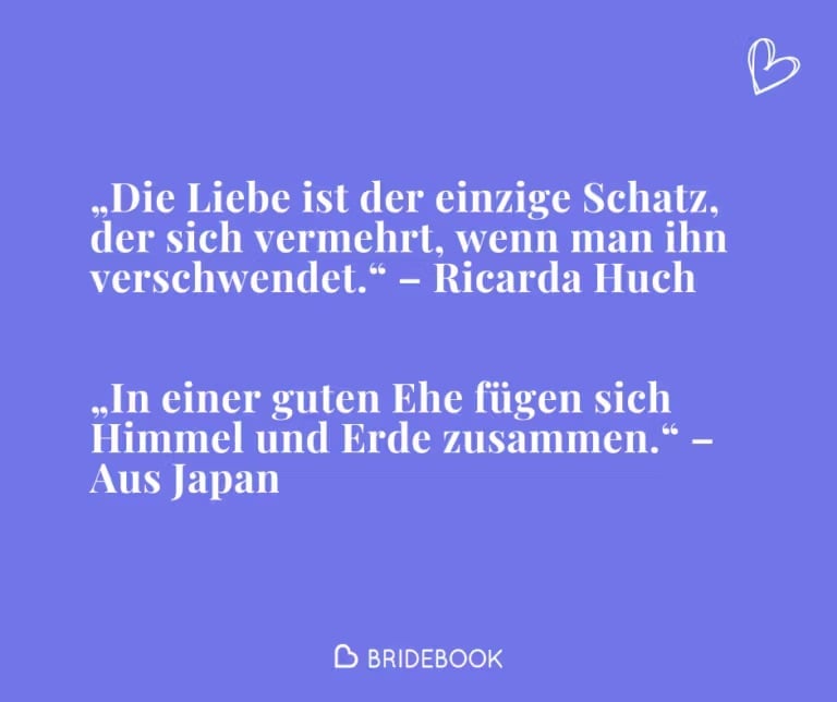 Textkarte mit Beispielen für Zitate und Gedichte zur Hochzeit