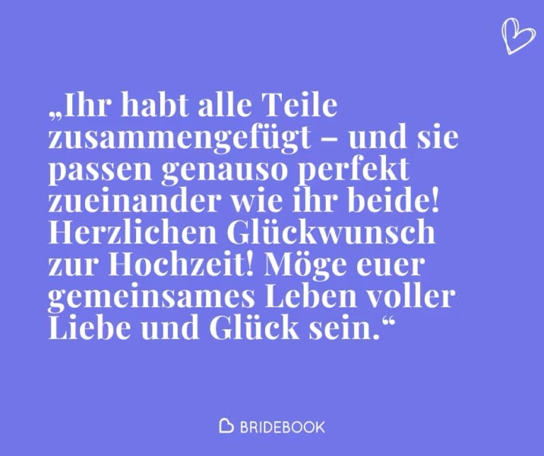 Beispieltext für eine interaktive Hochzeitskarte mit digitalem Puzzle