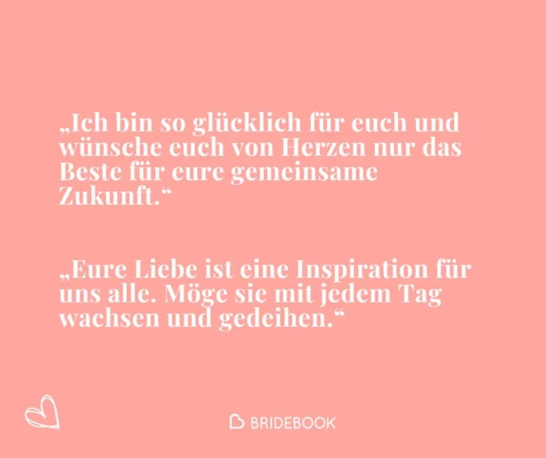 Textkarte mit Beispielen für Botschaften von Herzen zur Hochzeit