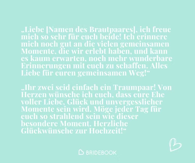 Beispieltexte für digitale Glückwünsche per E-Mail und elektronischer Karte zur Hochzeit