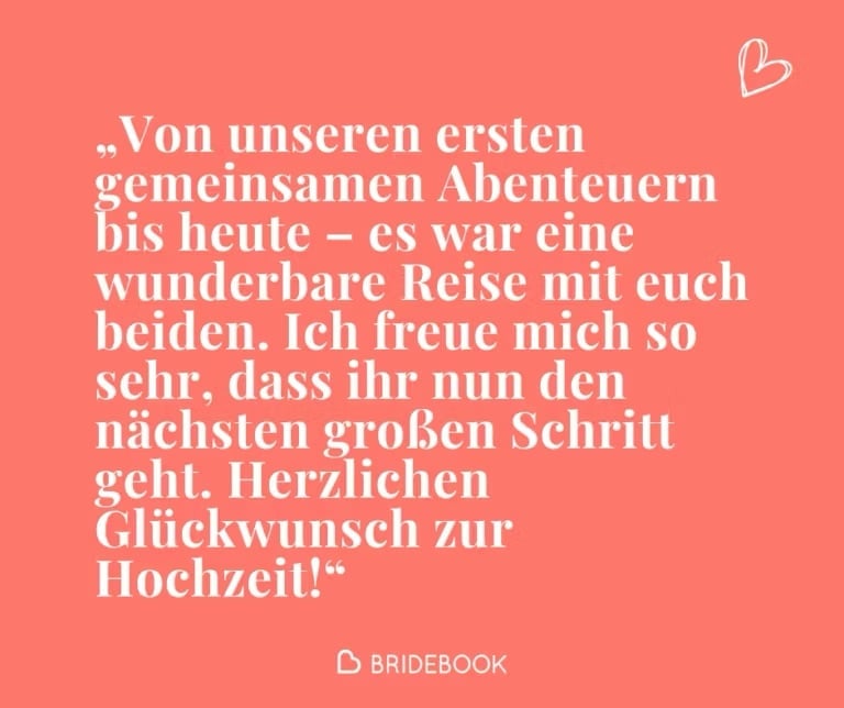 Idee für einen Glückwunschtext zur Hochzeit in einer Slideshow