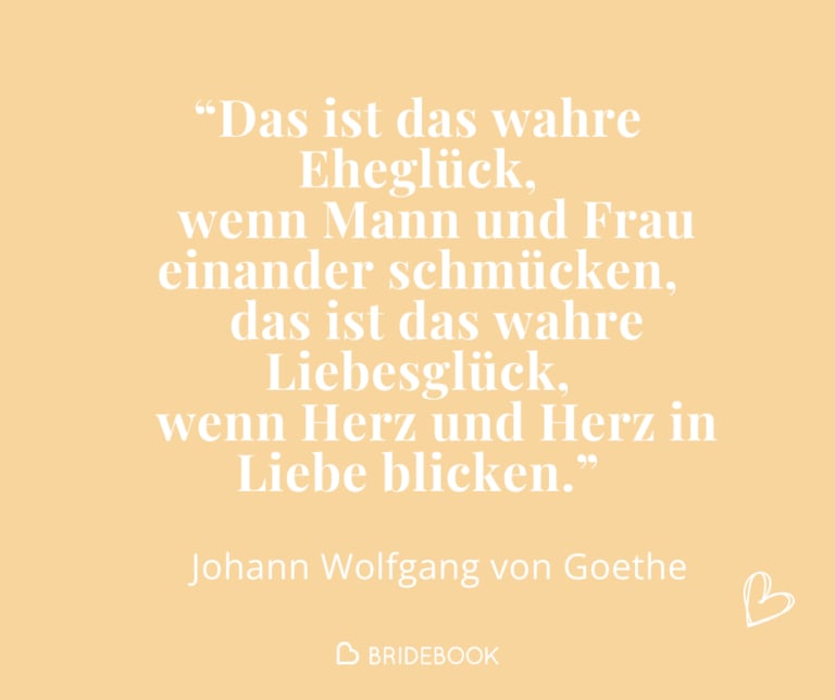 Zitatkarte mit Gedichtauszug von Johann Wolfgang von Goethe über wahres Eheglück