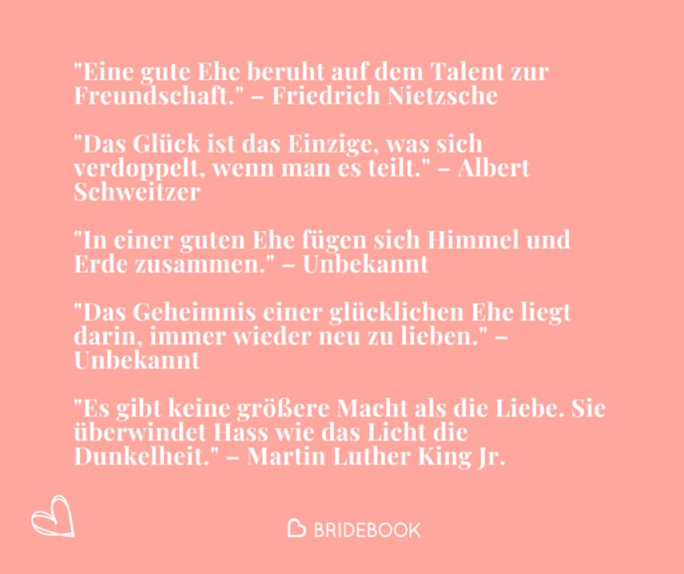 Inspirierende Hochzeitszitate von Friedrich Nietzsche, Albert Schweitzer und Martin Luther King Jr.