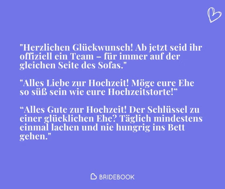 Bridebook-Grafik mit lustigen Sprüchen für Einträge im Hochzeits-Gästebuch