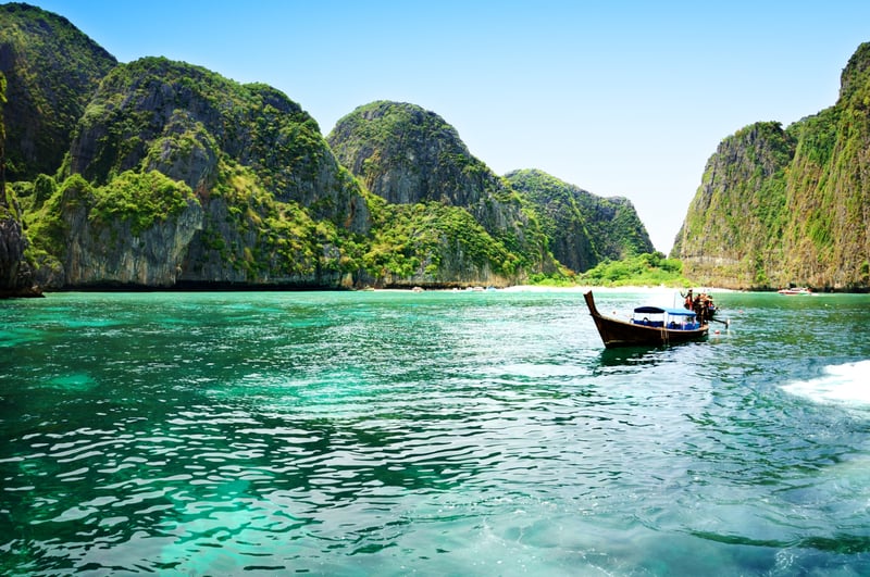 Beautiful tropical beach in Thailand, Phi-Phi Island, Leonardo Bay.