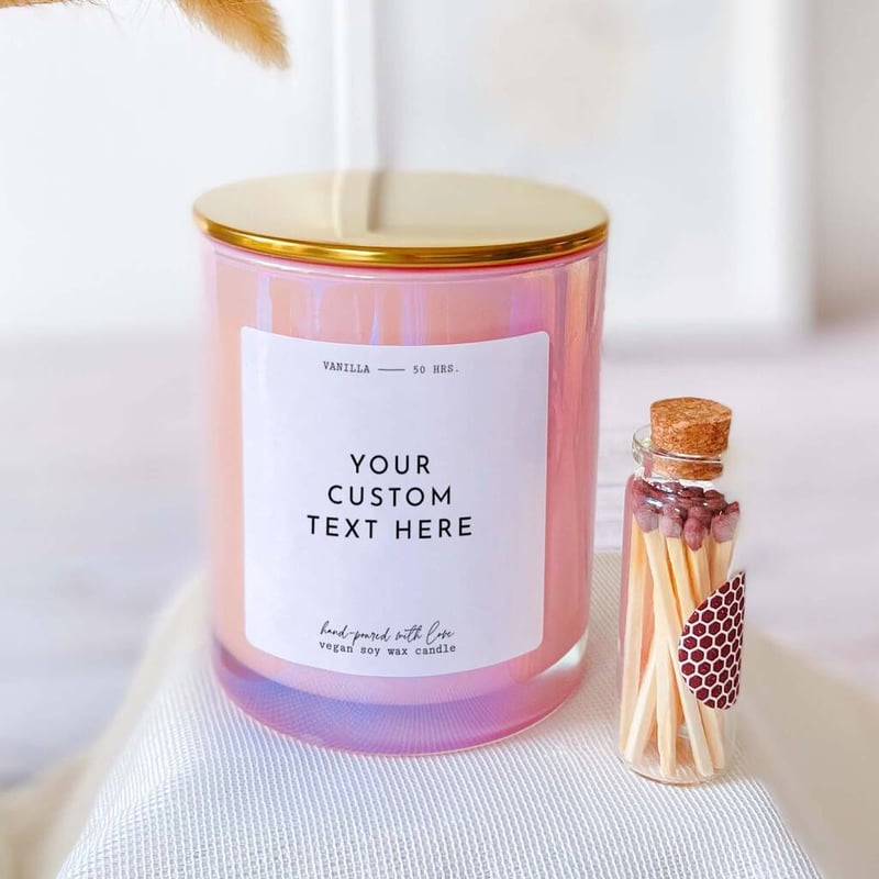 Custom scented candle for a wax wedding anniversary gift