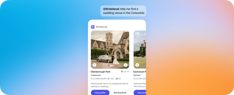 bridebook's chat gpt ai venue search tool