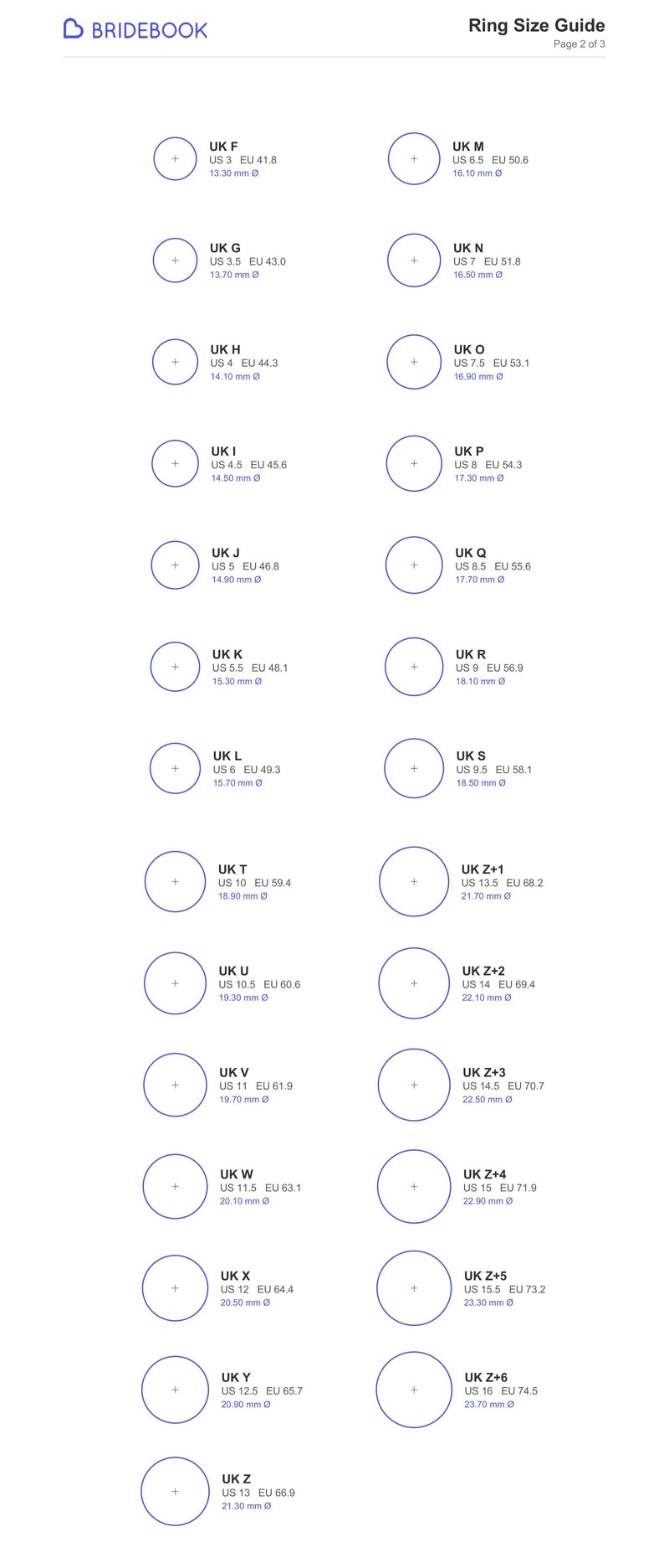 Free printable ring sizer tool from bridebook