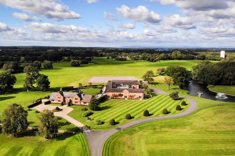 Aerial view of a wedding venue