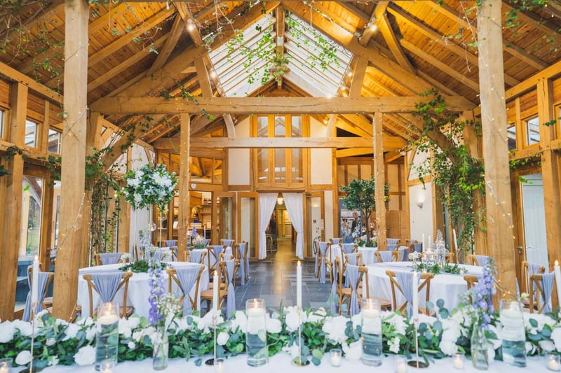 Rustic barn interior at the Oaktree of Peover