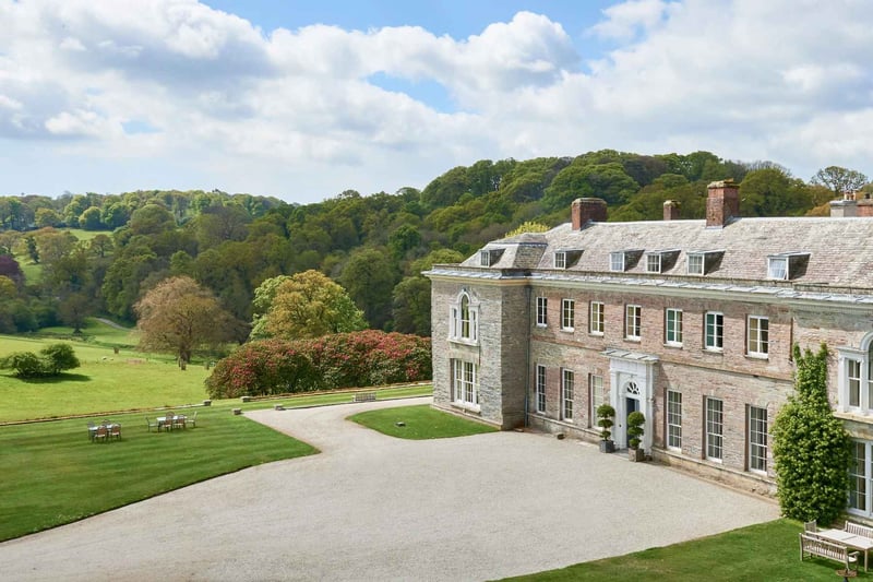 Exterior of cornish stately home wedding venue