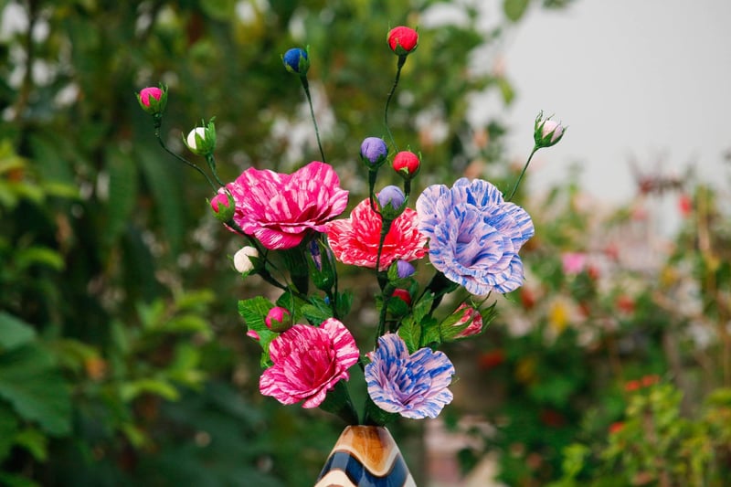 a bouquet of paper flowers