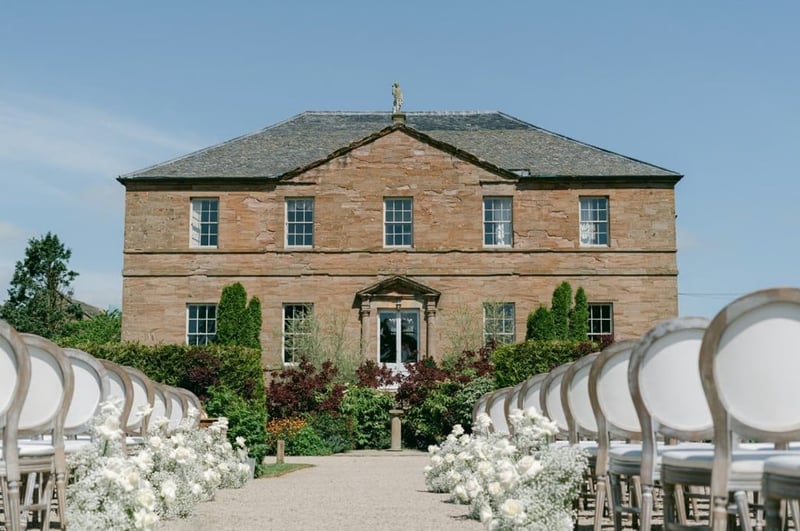 an outdoor ceremony set up at Newton Hall