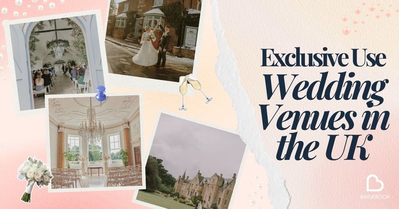 Collage of exclusive use wedding venues