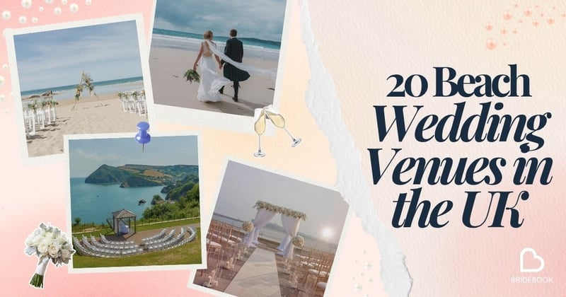 Collage of UK beach wedding venues