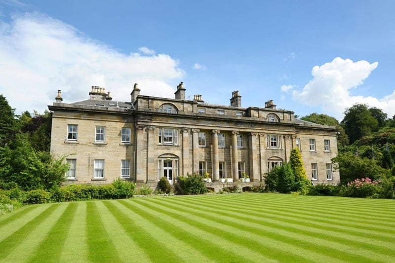 Balbirnie House exclusive-use wedding venue, Georgian mansion with striped lawn
