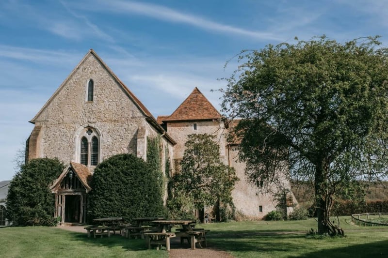 Bilsington Priory exclusive-use wedding venue, 13th-century stone priory exterior