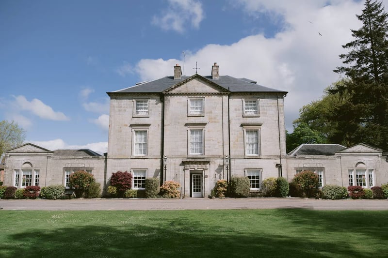 Strathaven Hotel exclusive-use wedding venue, Georgian country house exterior, South Lanarkshire