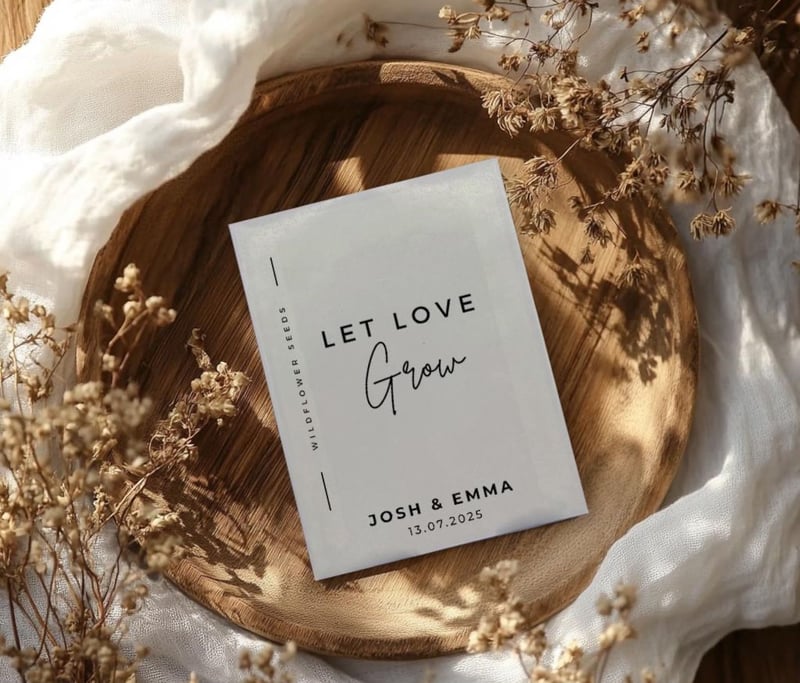 a seed packet that reads, 'let love grow'