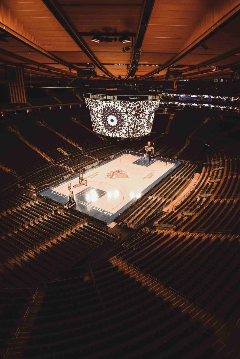 Empty interior of madison square garden ahead of travis kelce and taylor swift's wedding