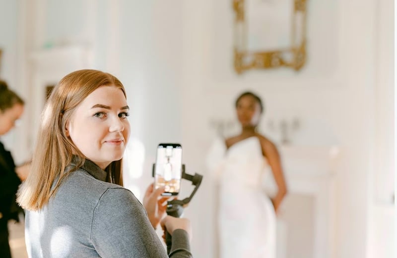 wedding coordinator helping film seme behind the scenes content