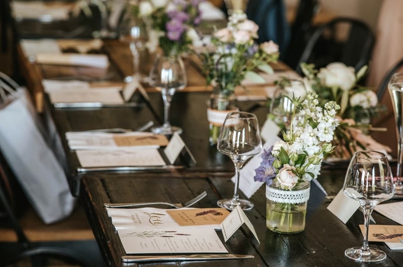 wedding breakfast set up