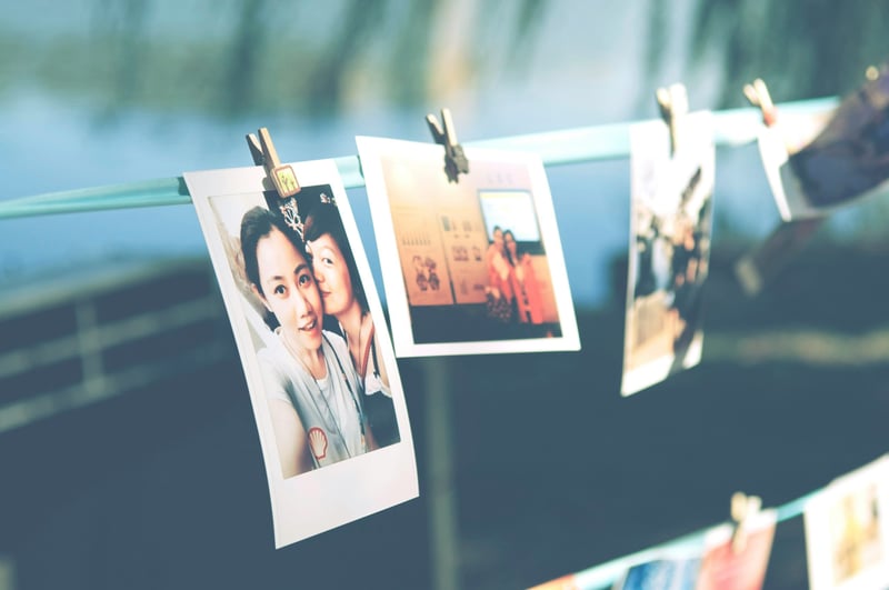 a string of DIY photo bunting engagement party ideas
