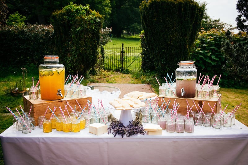 an outdoor DIY drinks station.