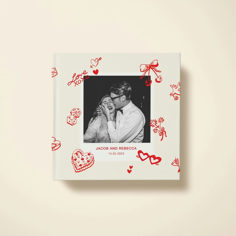 a mini hardback photo book personalised with photo on the front.