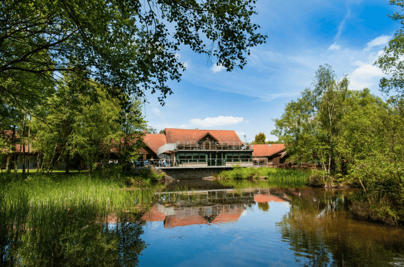wedding venue with lake outside