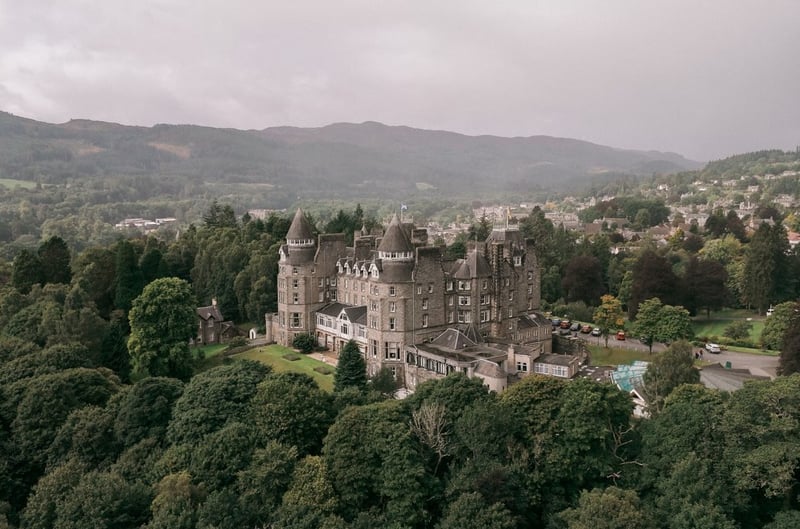 aerial view of the Atholl Palace Hotel 