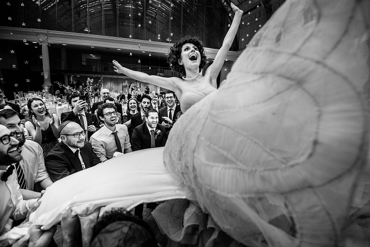bridebook.co.uk bride flies over guests