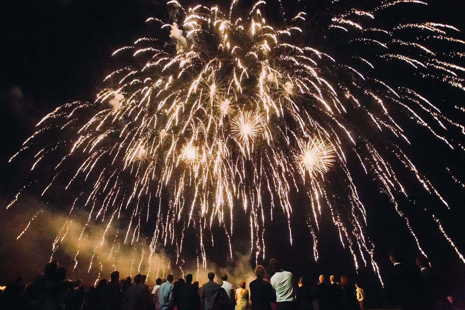 Bridebook.co.uk- guests enjoying fireworks display