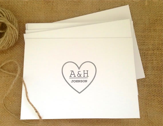 Bridebook.co.uk- monogrammed thank you notes