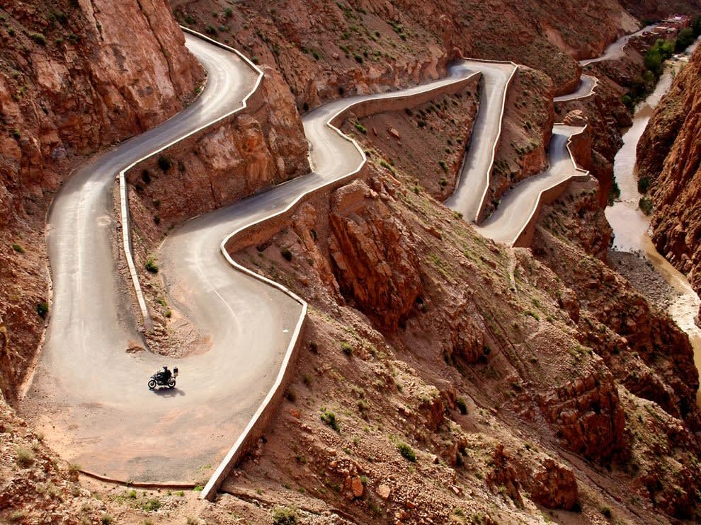 Bridebook.co.uk- motorbike on a winding road