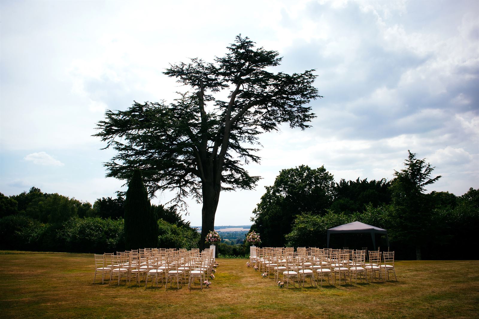 Bridebook.co.uk- outdoor wedding ceremony set up